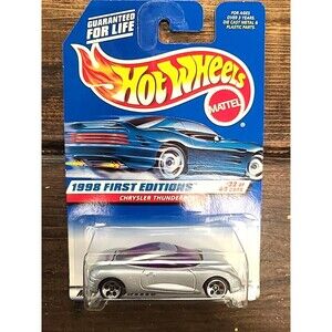 Vintage NOS 1998 Hot Wheels #671 First Edition 32/40 Chrystler Thunderbolt Gray